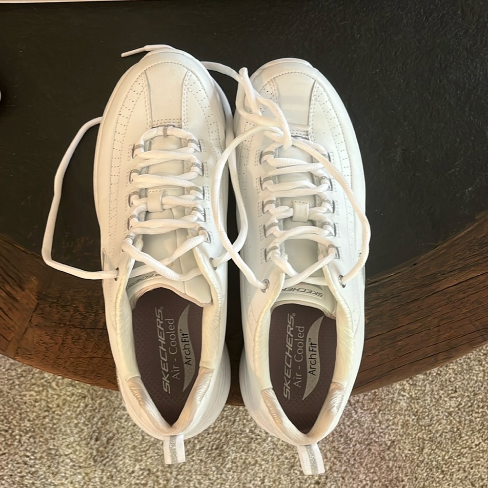 White Leather Sketchers